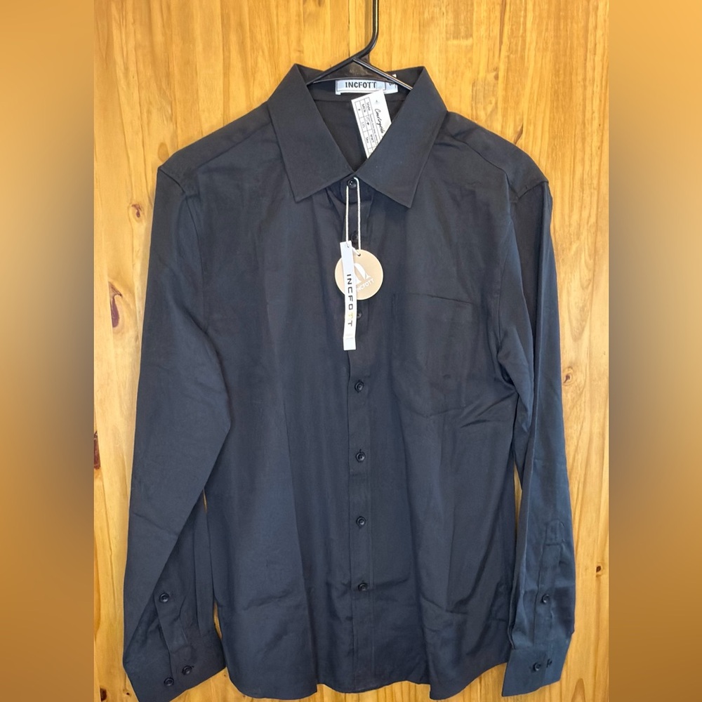 Black Casual Button Down Shirt for Men
